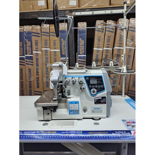 Máquina Interlok Eletrônica P/ Viés de Gola Polo - Modelo EC7-5D-SUT Jakesew (220V)