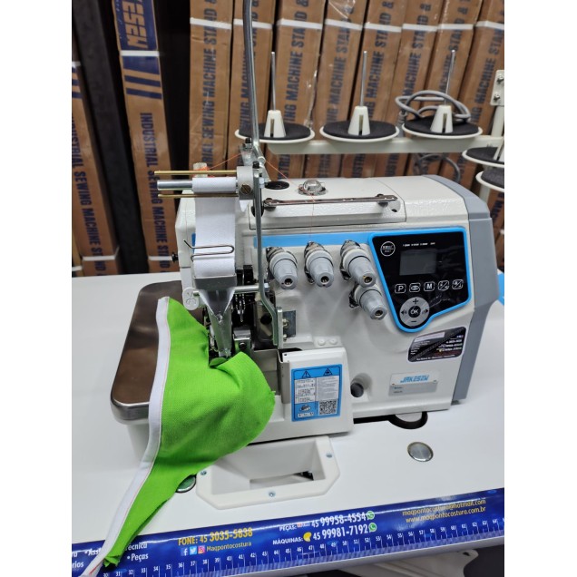 Máquina Interlok Eletrônica P/ Viés de Gola Polo - Modelo EC7-5D-SUT Jakesew (220V)