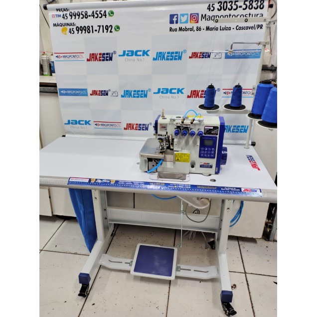Máquina Overlok Ponto Cadeia C/ Arremate Pneumático - Modelo JS910D-4-BKT Jakesew