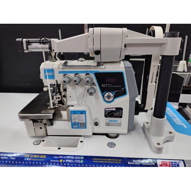 Máquina Overlok Ponto Cadeia C/ Aparelho Zeromax - Modelo EC7-4D Jakesew (220V)